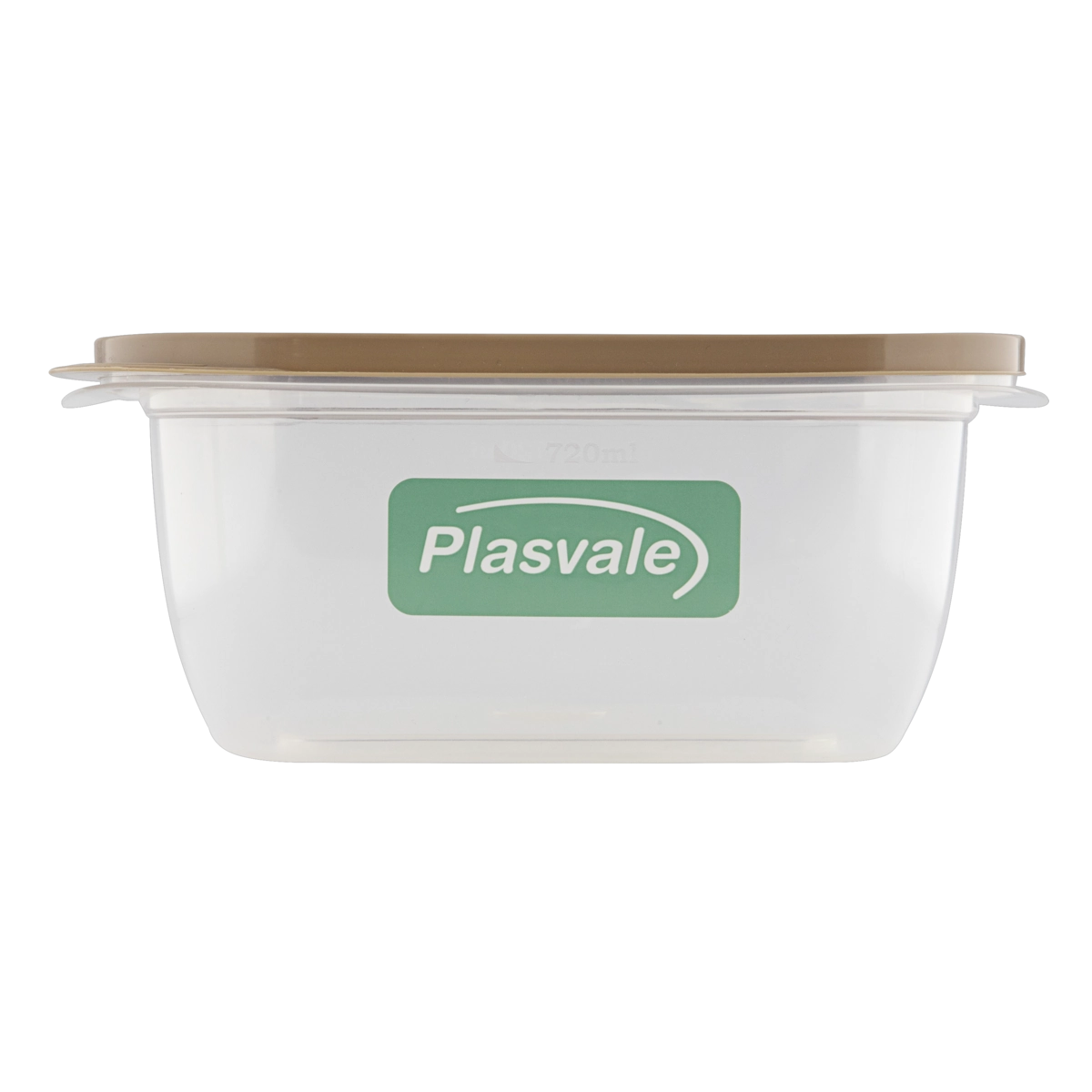 Pote Plástico Marron Quadrado 900ml Plasvale