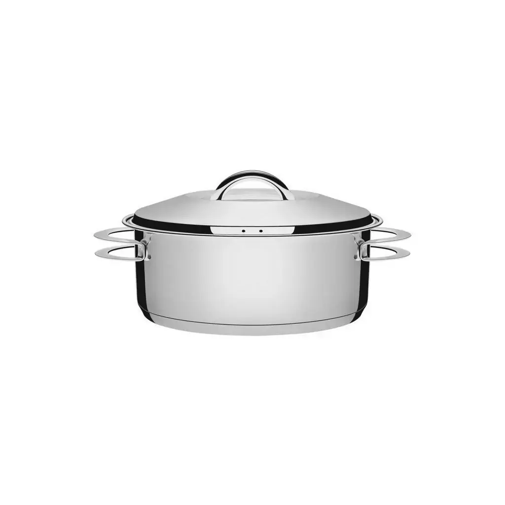 Caçarola Rasa Tramontina Solar em Aço Inox Fundo Triplo com Tampa e Alças 20 cm 2,9 litros