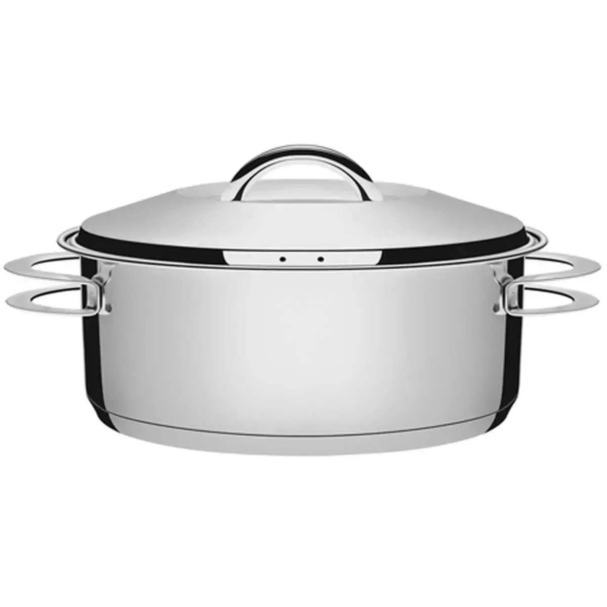 Panela de Fundo Triplo Caçarola Inox 7,1L Rasa com Tampa 28cm Tramontina Solar