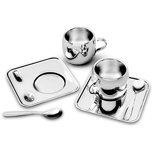 Kit para Café Tramontina Inox Xícara Píres Quadrado e Colher 6 Peças
