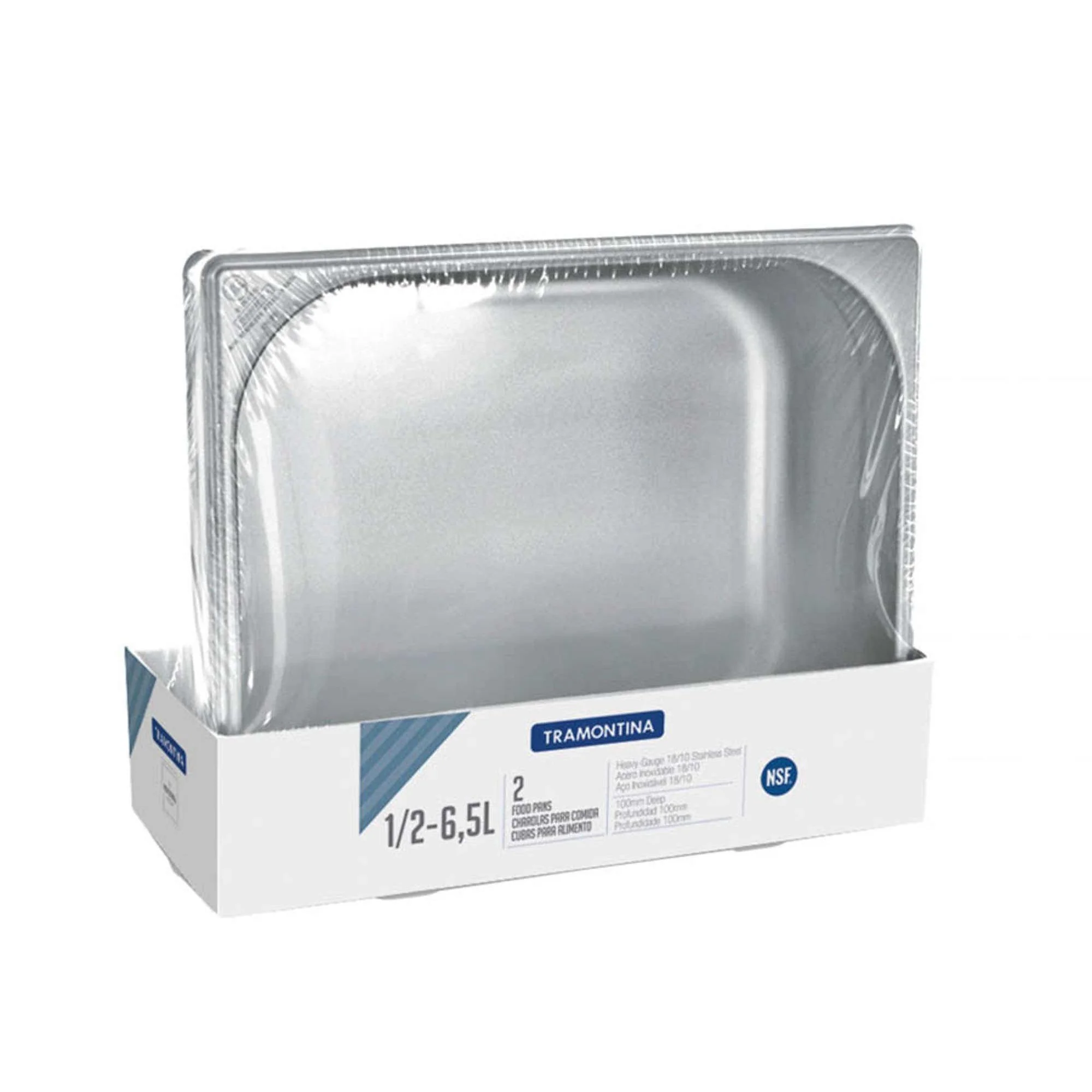 Cuba Aco Inox 1 2 Sem Alcas 2 Pc - Profundidade 100mm Tramontina