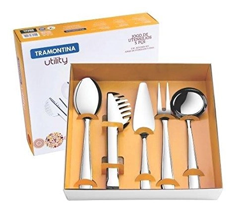 Jogo de Utensilios Aço Inox 5 peças 66906720 - Tramontina