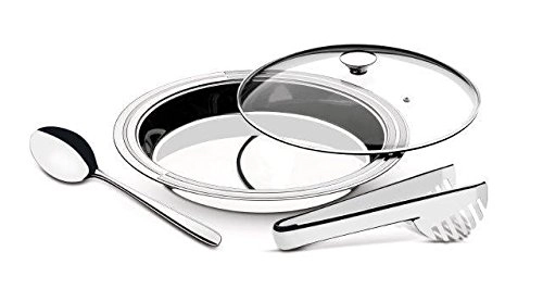 Kit para Servir Tramontina Ciclo Redondo Inox Tampa de Vidro 3 Peças
