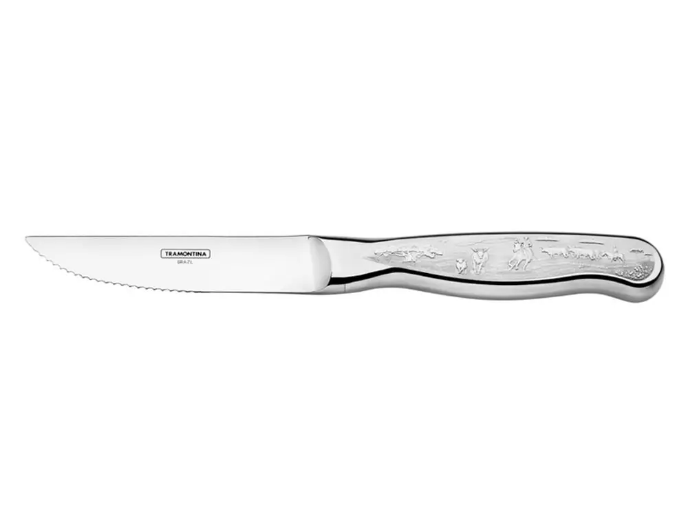 Faca Para Churrasco Jumbo Aco Inox Serr Mais Grav Tramontina