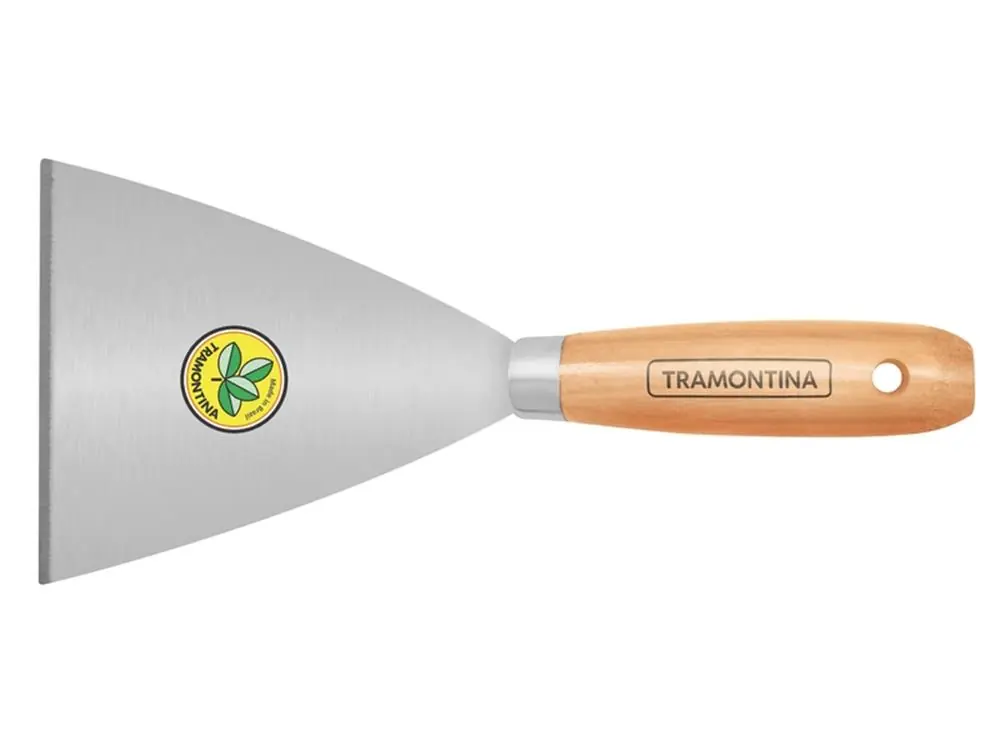 Espátula Rígida 12 cm Tramontina em Aço Carbono com Cabo de Madeira