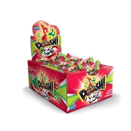Chicle Poosh 2x Arcor Morango E Menta 40unidade