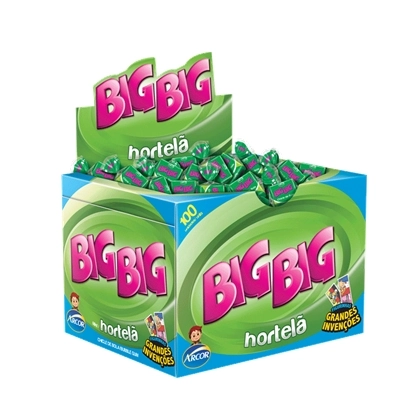 Chicle Big Big Arcor Hortelã 100unidade