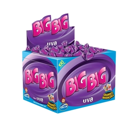 Chicle Big Big Arcor Uva 100unidade