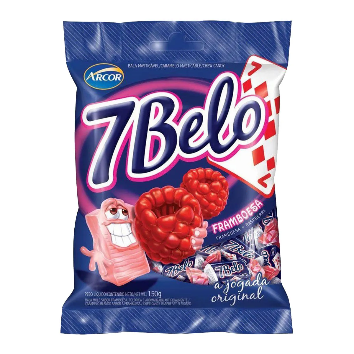 Bala de Framboesa 7 Belo da ARCO Pacote 150g