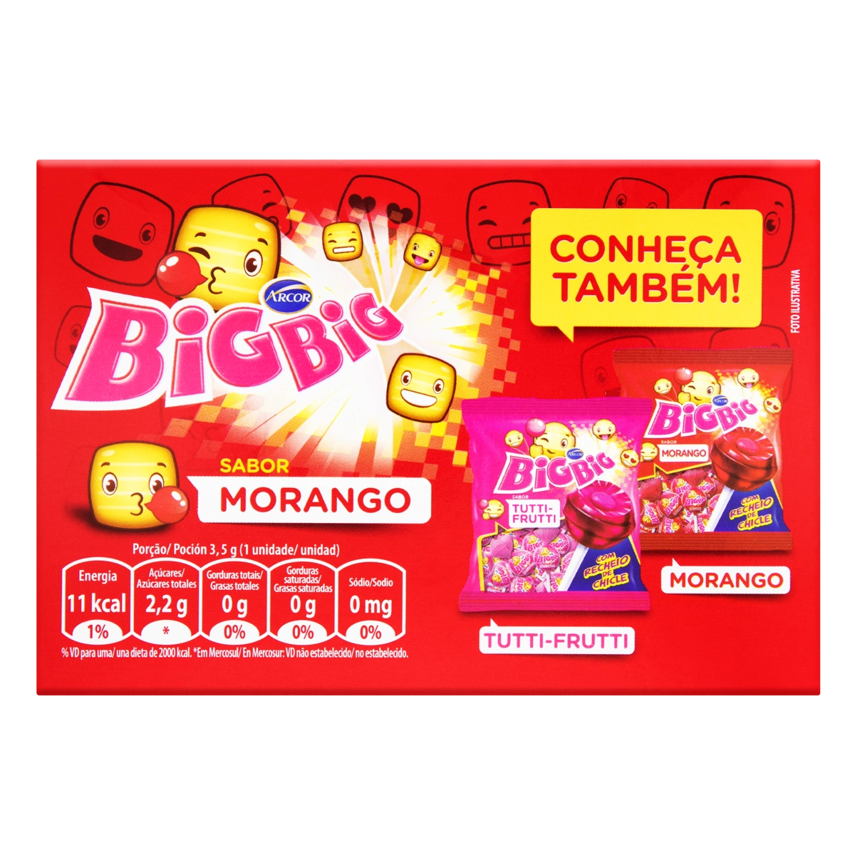 Chiclete Morango Big Big Caixa 350g