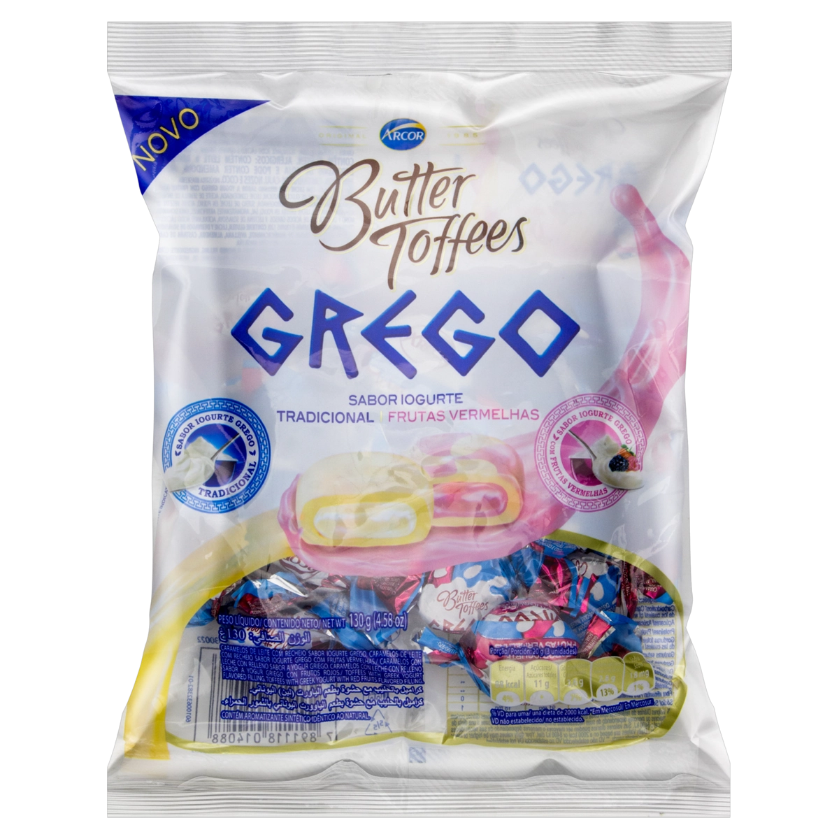 Bala De Caramelo Iogurte Grego Com Frutas Vermelhas Butter Toffees Pacote 130g