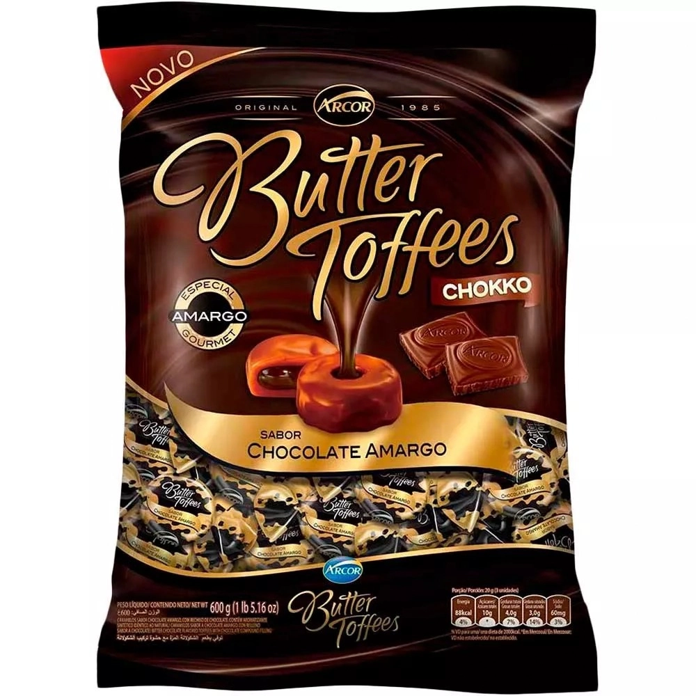 Bala Sabor Chocolate Amargo 600g Butter Toffe