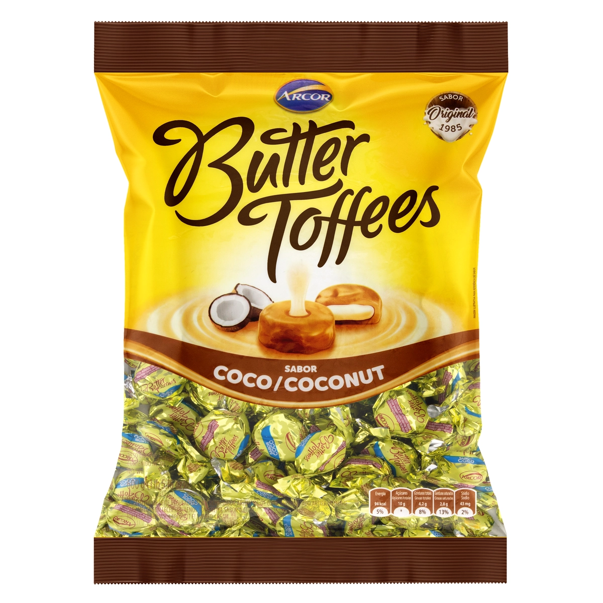 Bala De Caramelo Coco Butter Toffees Pacote 600g