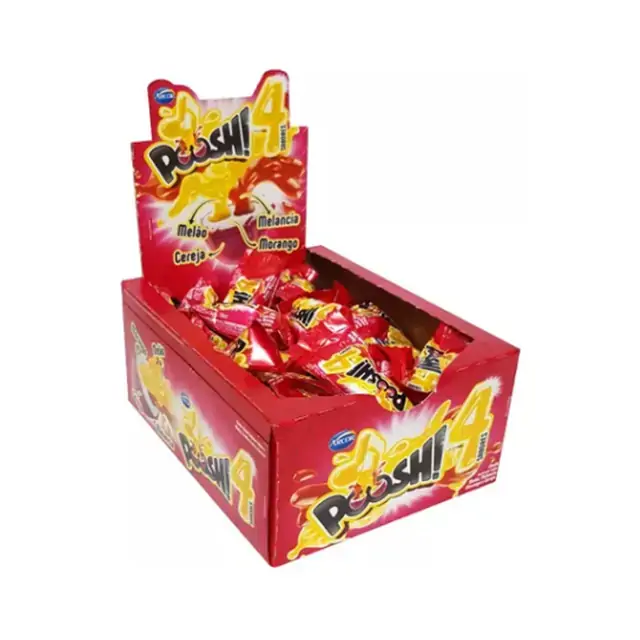 Chicle Poosh 4 Sabores Vermelho 200g