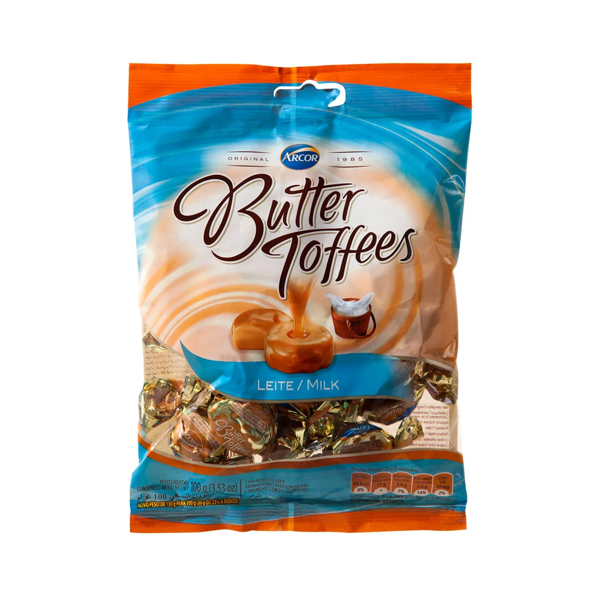 Bala de Leite Butter Toffees Arcor 100g