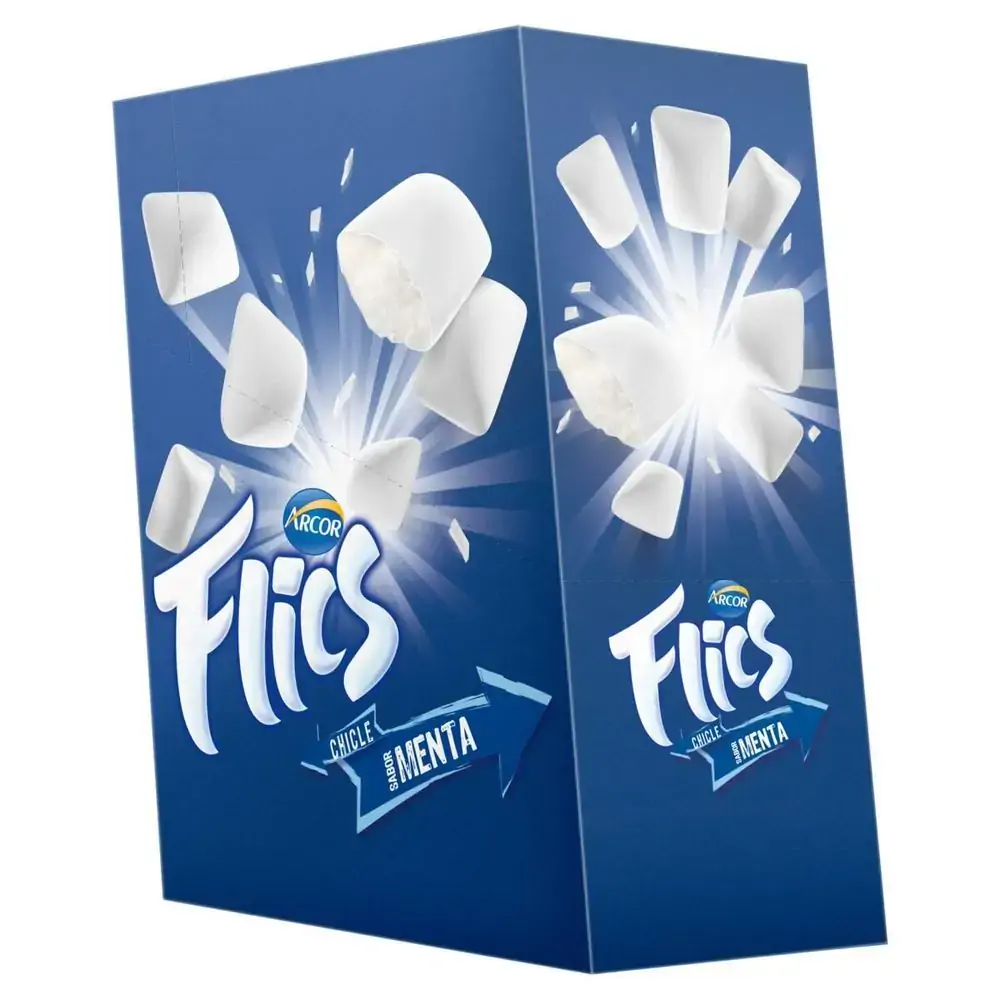 Chiclete Menta Flics Caixa 174g 12 Unidades