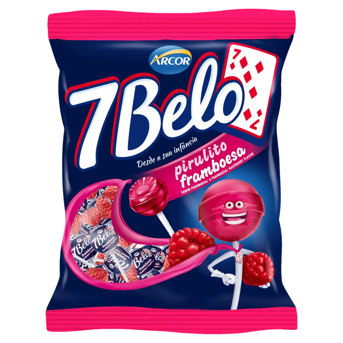 Pirulito Framboesa 7 Belo Pacote 500g