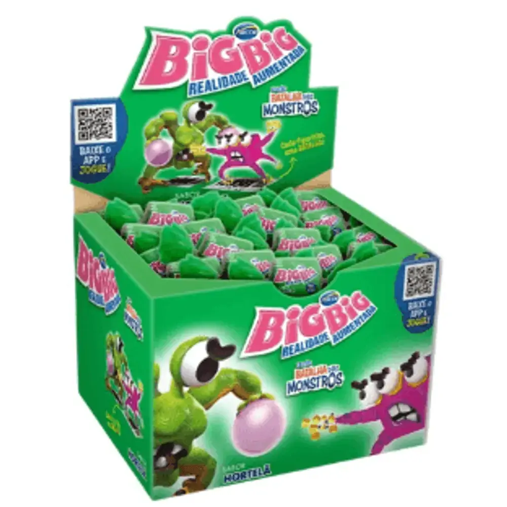 Chiclete Hortelã Big Big Caixa 315g 90 Unidades Edição Batalha Dos Monstros