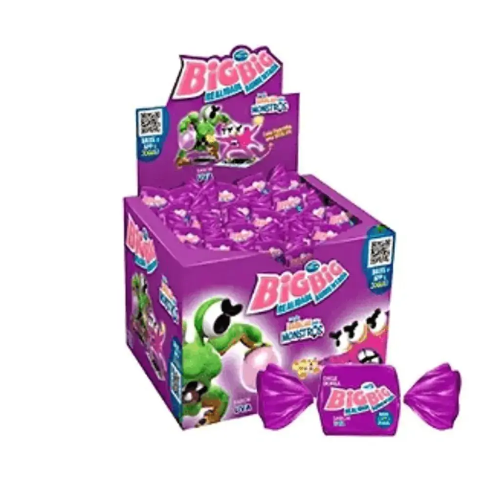 Chiclete Uva Big Big Caixa 315g 90 Unidades Edição Batalha Dos Monstros
