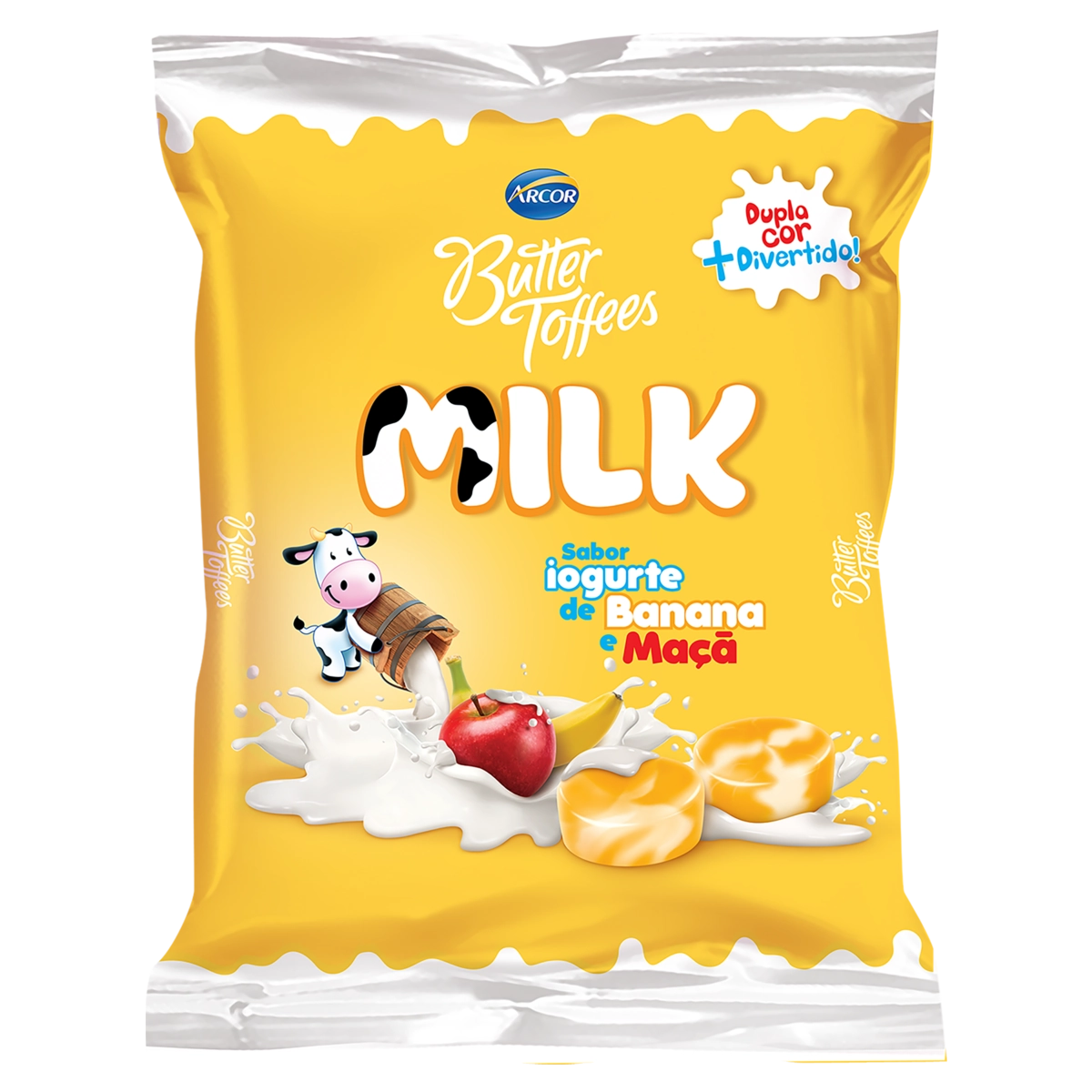 Bala Iogurte de Banana e Maçã Butter Toffees Milk Pacote 48g