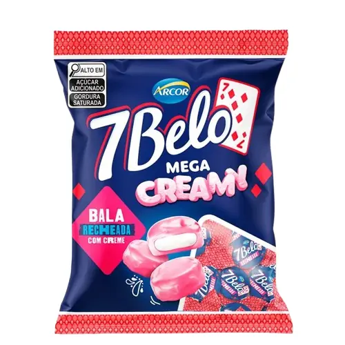 Bala Arcor 7 Belo Recheada Framboesa 500 Gr
