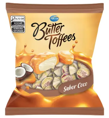 Bala Coco Butter Toffees Pacote 400g