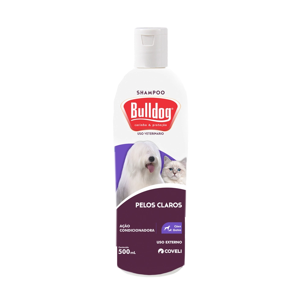 Shampoo Para Cães E Gatos Pelos Claros Bulldog Frasco 500ml