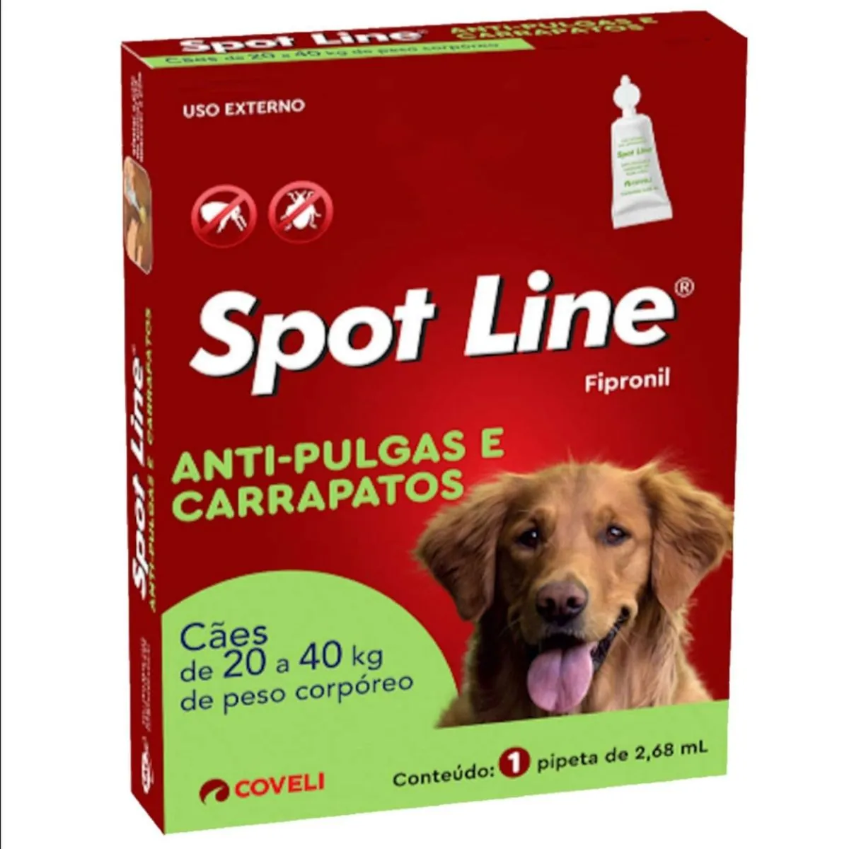 Spot Line Pipeta Anti Pulgas E Carrapatos 20 40 Kg Coveli