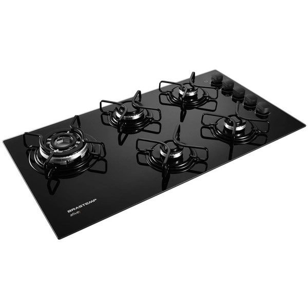 Cooktop a Gás 5 Queimadores Vidro Preto Brastemp Bivolt