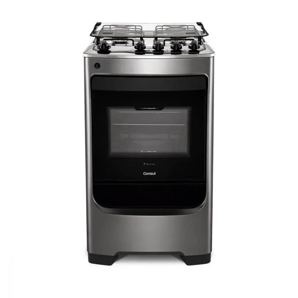 Fogão Consul Piso 4 Bocas Inox Chama Rápida Bivolt CFO4NAR - 127v/220v