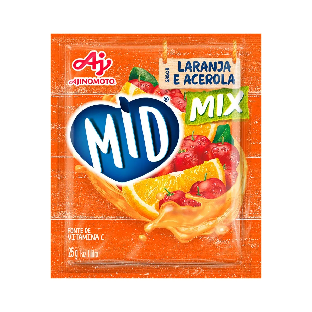 Refresco em Pó Mid Laranja com Acerola 25g