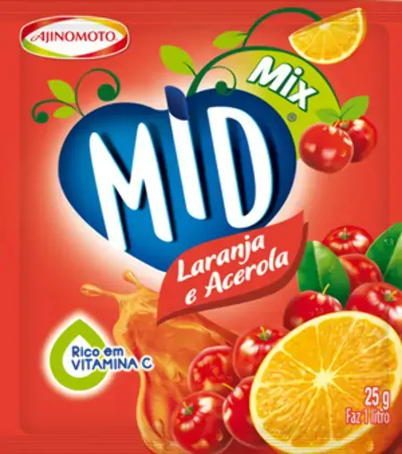 Refresco Em Po Mid Laranja E Acerola