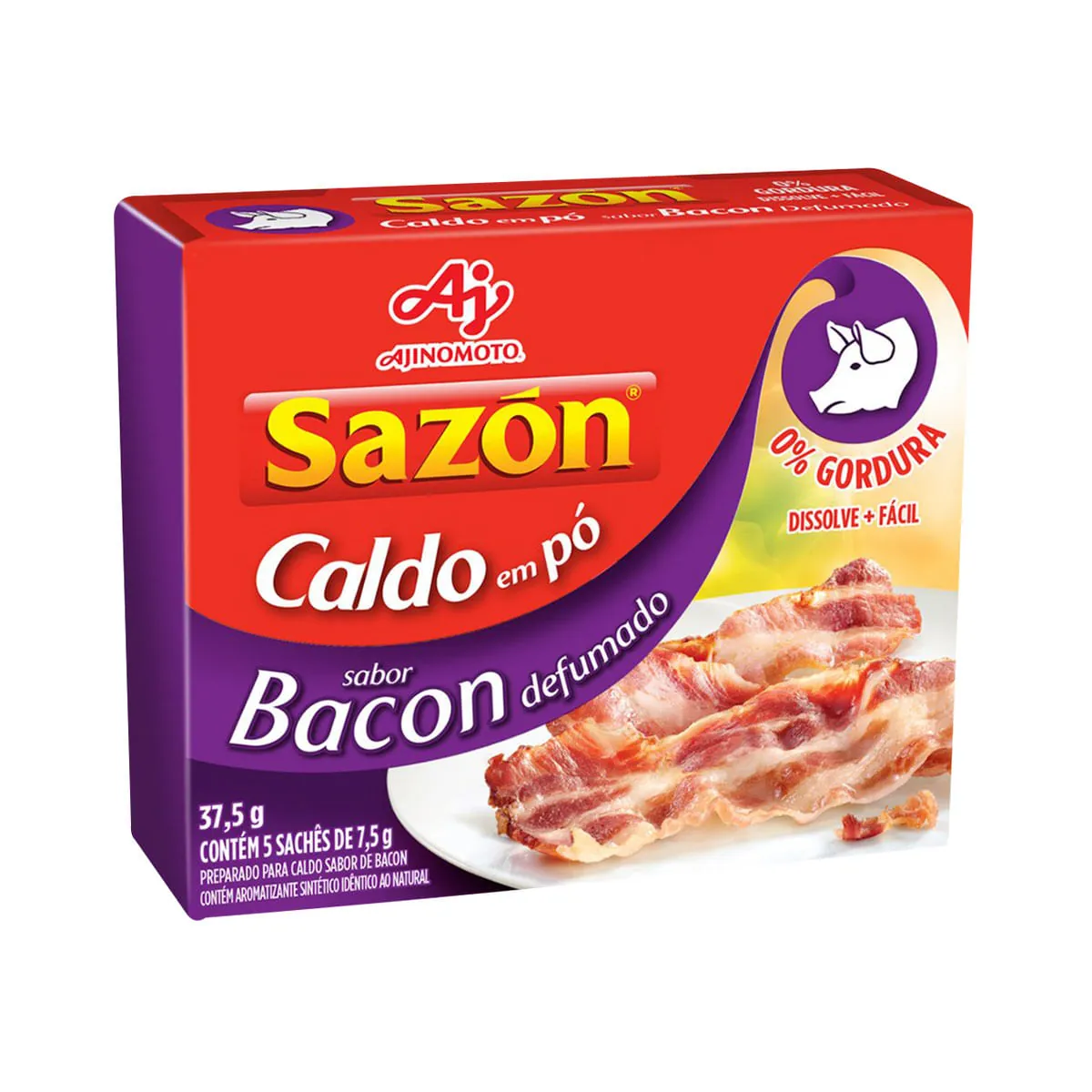 Caldo em Pó de Bacon com Sal Sazon 37,5g
