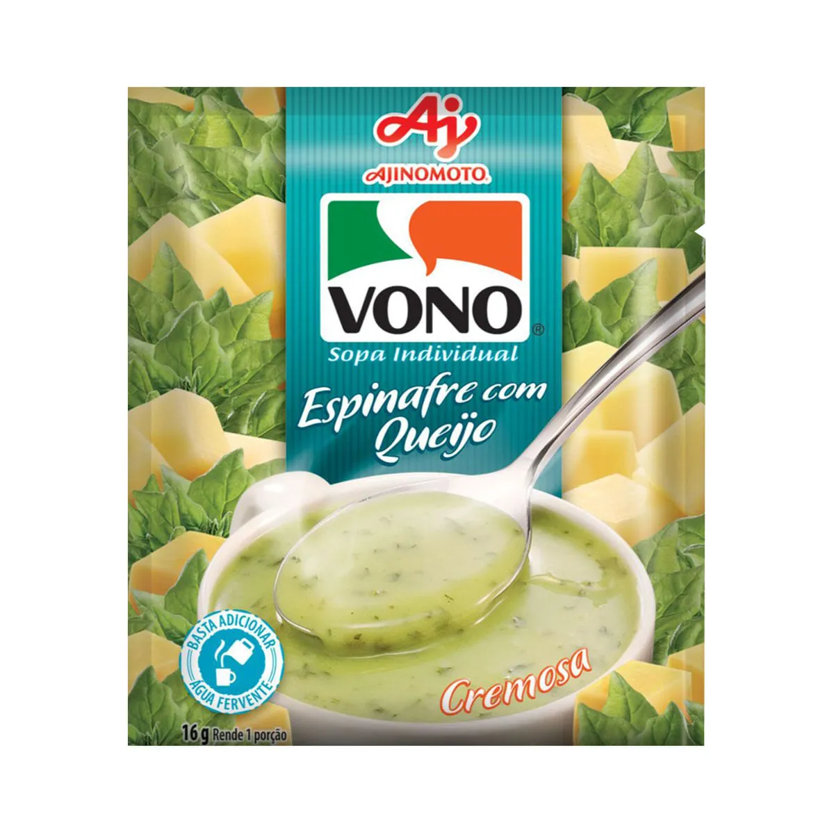Sopa de Espinafre com Queijo Vono 16g