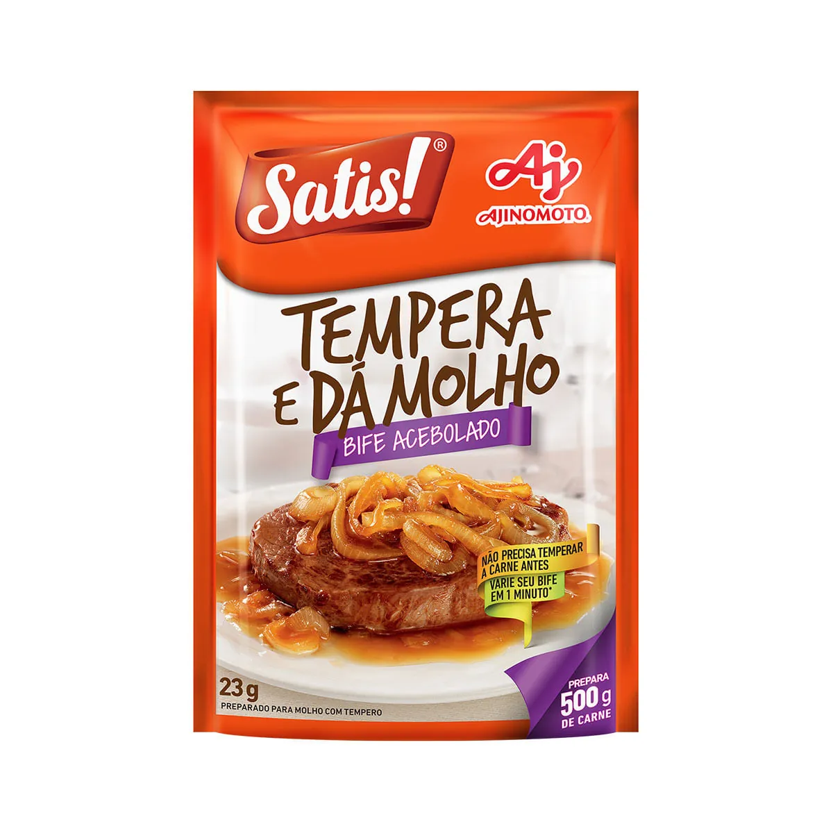 Tempero Bife Acebolado Satis Tempera E Dá Molho Pacote 23g