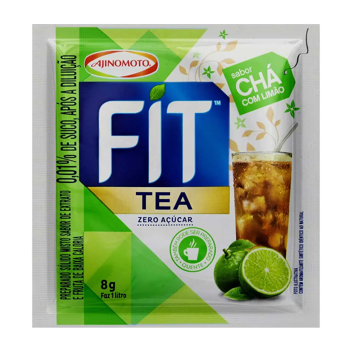 Refresco em Pó Chá com Limão Zero Açúcar Fit Tea 8 g