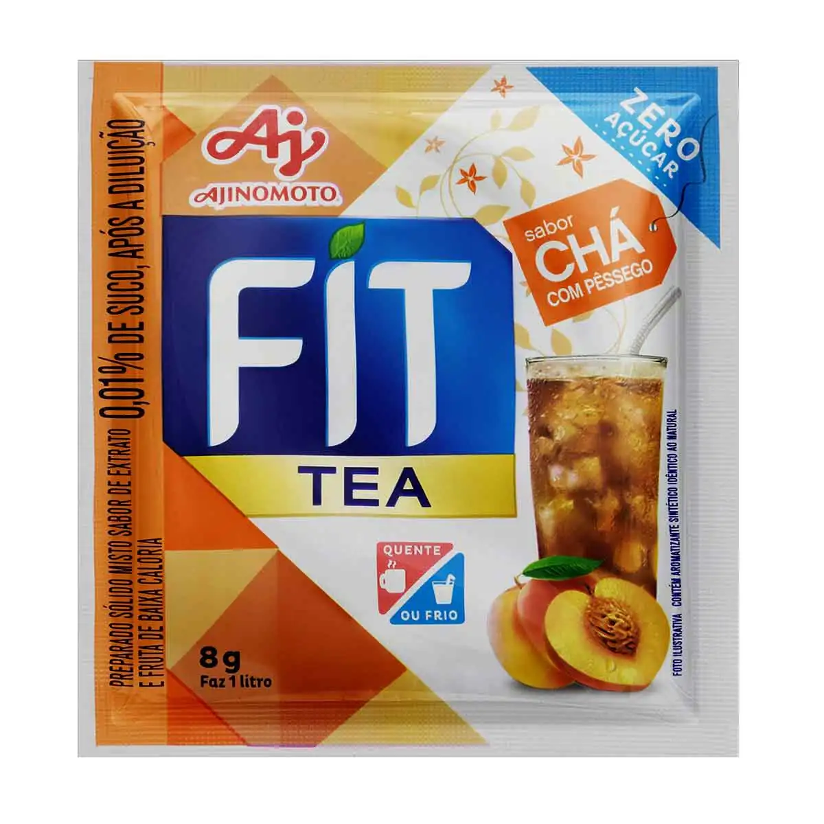 Refresco em Pó Chá com Pêssego Zero Açúcar Fit Tea 8 g
