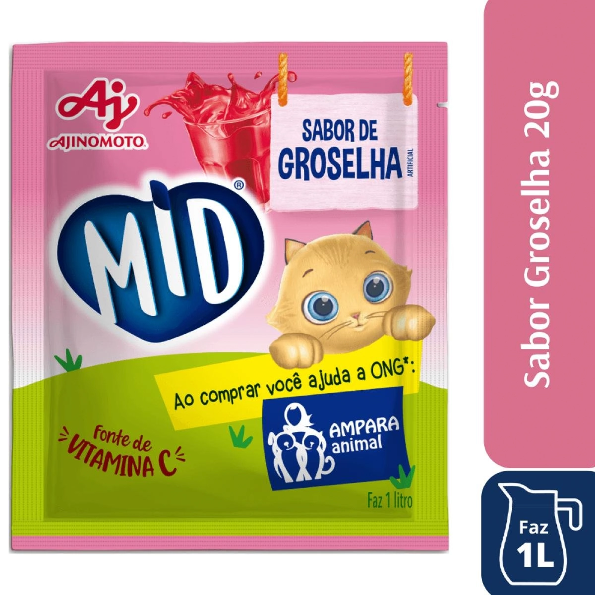 Refresco em Pó MID Groselha 20g