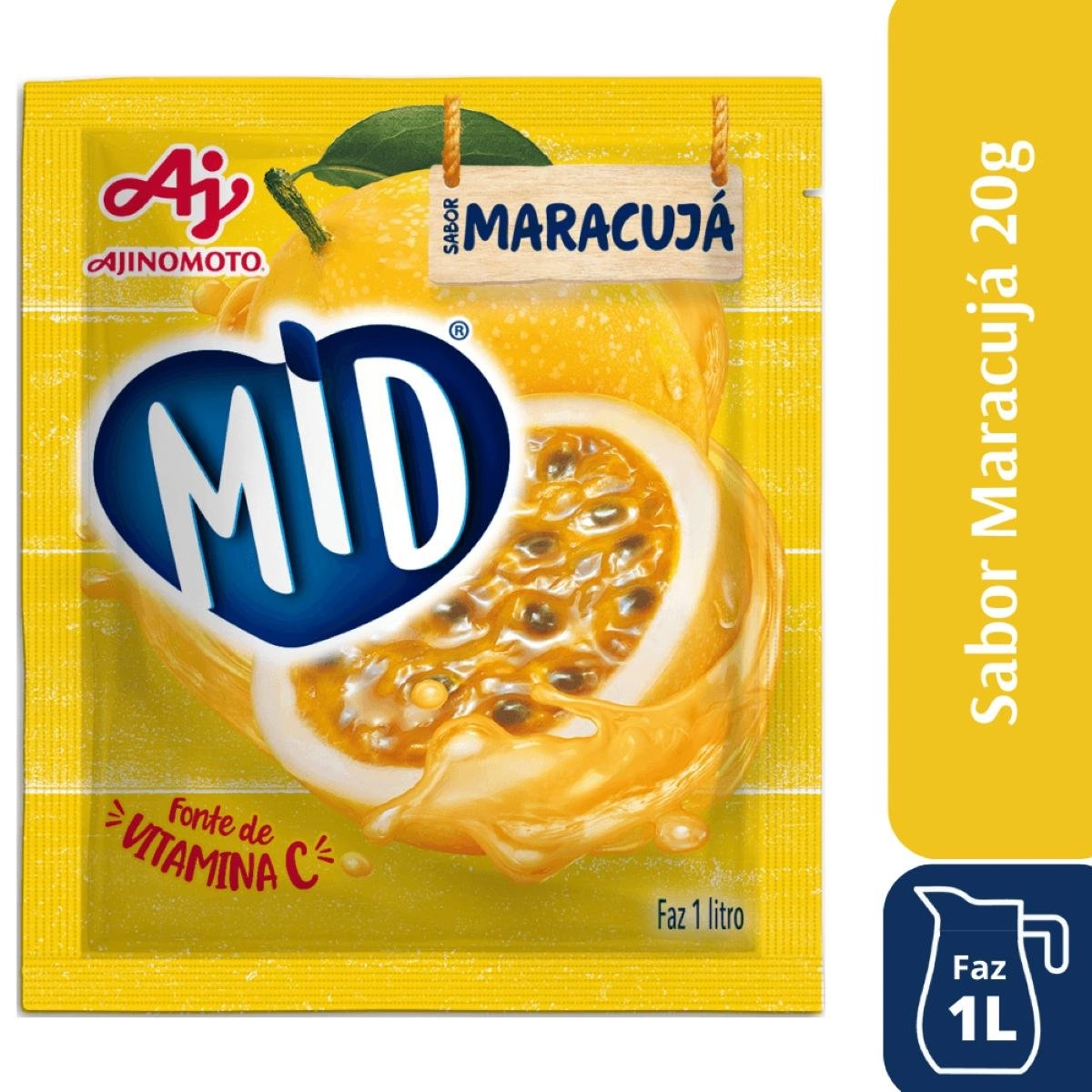Refresco em Pó MID Maracujá 20g