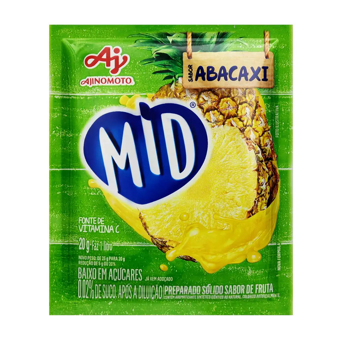 Refresco em Pó Abacaxi Mid 20 g