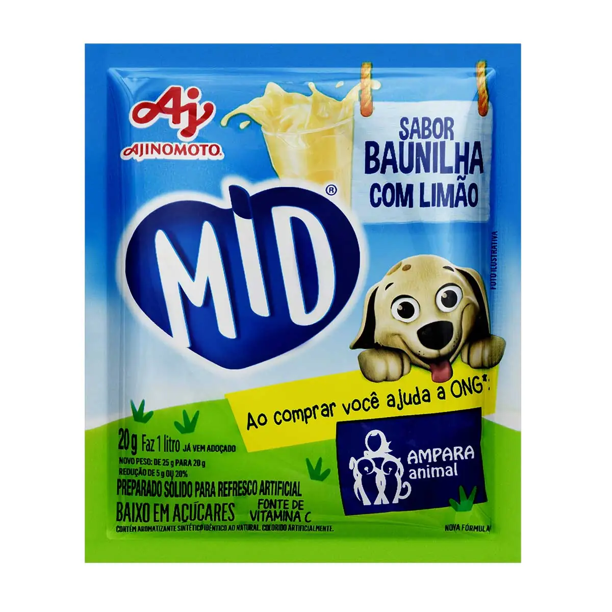Refresco em Pó Baunilha com Limão Mid 20 g