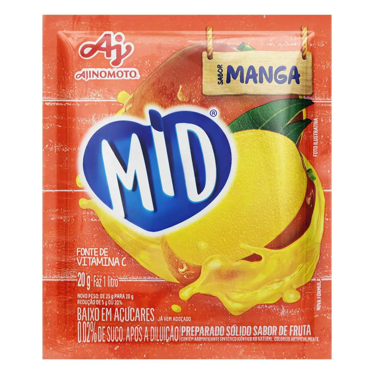 Refresco em Pó Manga Mid Pacote 20 g