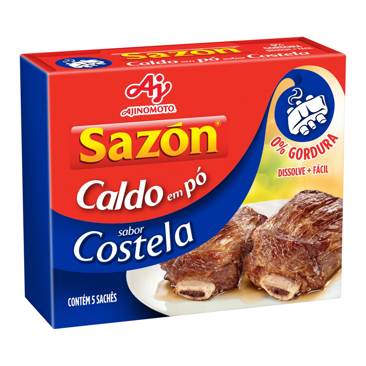 Caldo Pó Costela Sazón Caixa 32,5g 5 Unidades