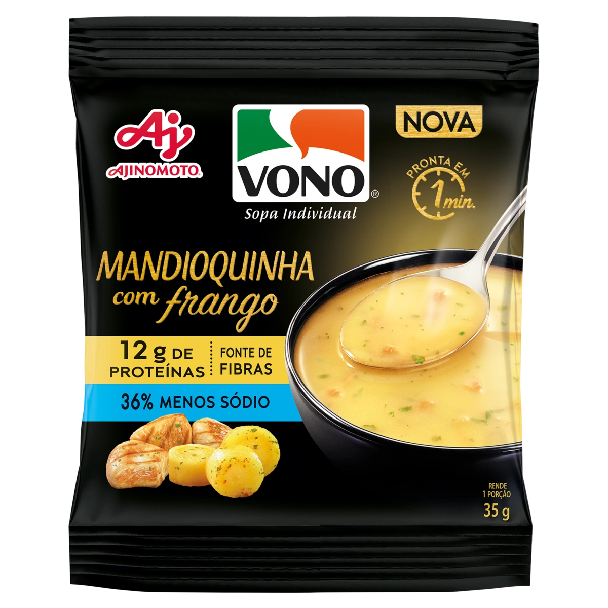 Sopa Individual Mandioquinha Com Frango Vono Pacote 35g