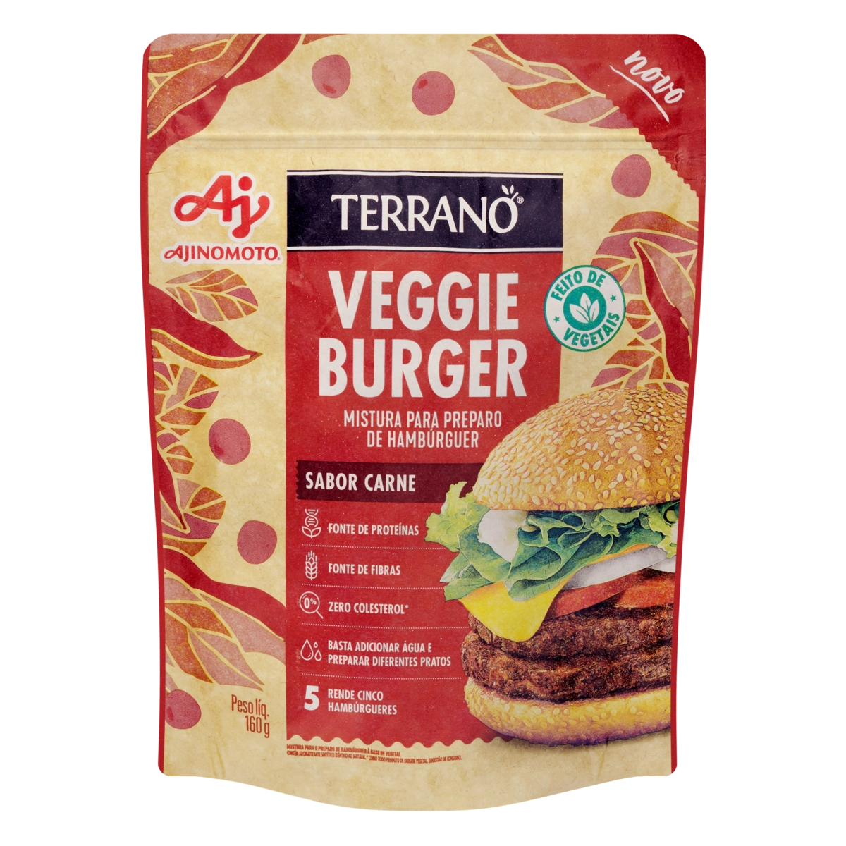 Mistura para Hambúrguer Vegetal Carne Terrano Veggie Burger Pouch 160g
