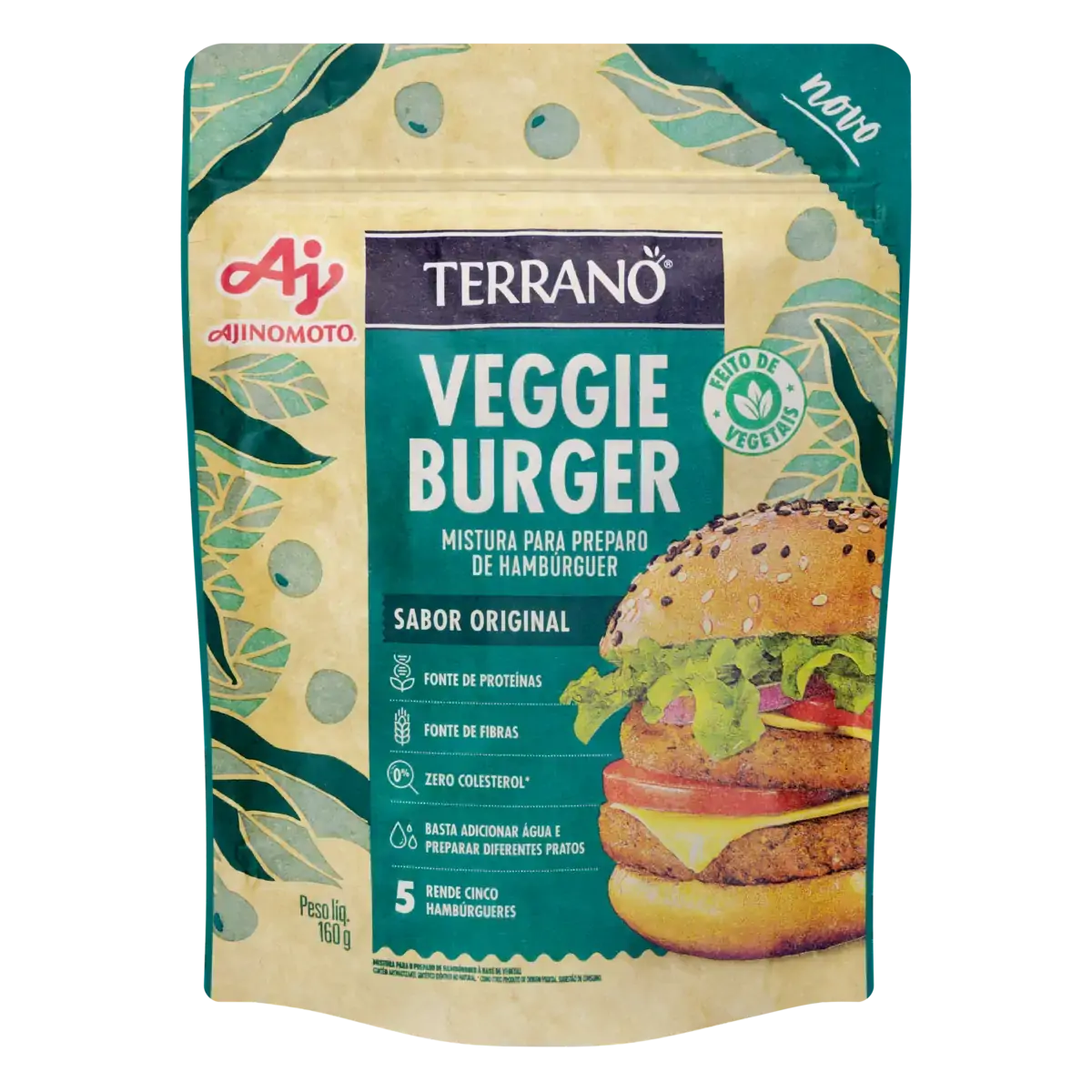 Mistura para Hambúrguer Vegetal Original Terrano Veggie Burger Pouch 160g
