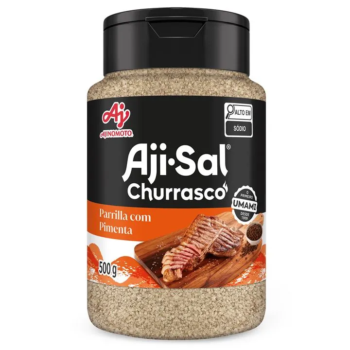 Sal De Parrilla Com Pimenta Para Churrasco Aji Sal Frasco 500g
