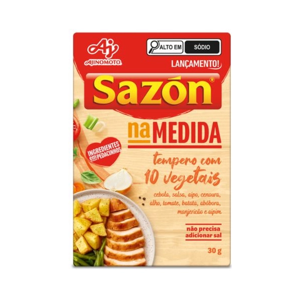 Tempero Com 10 Vegetais Sazón Na Medida Caixa 30g 6 Unidades