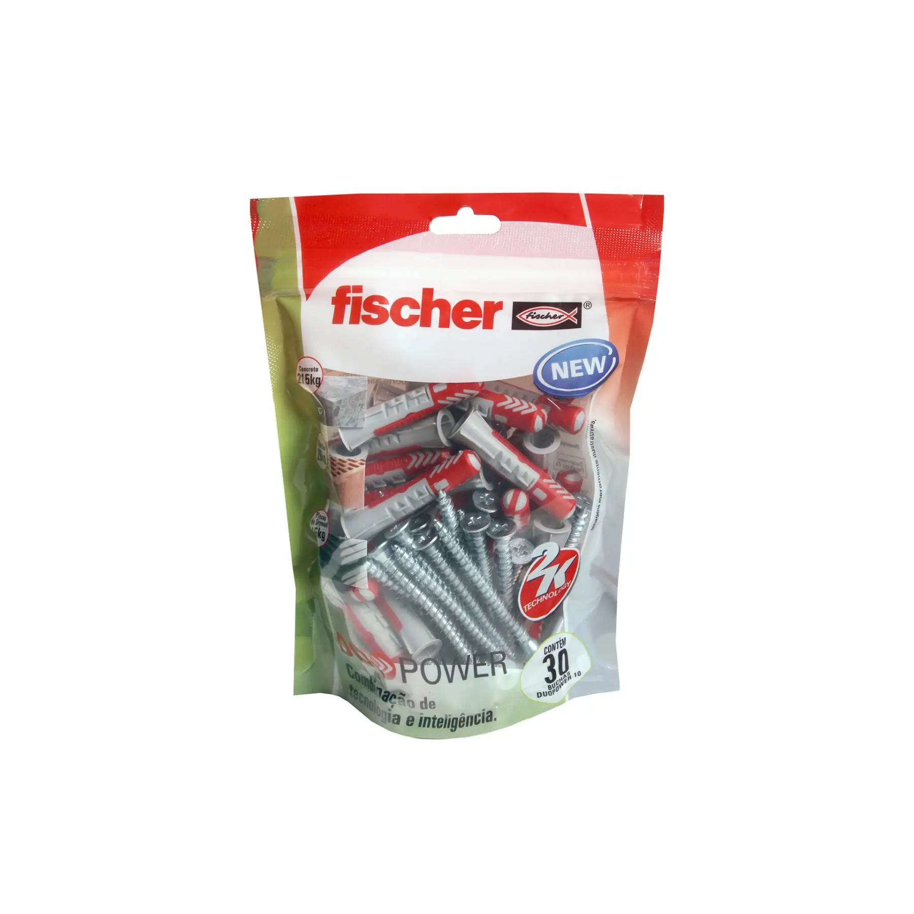 Bucha 6mm Universal DuoPower com 100 peças Fischer