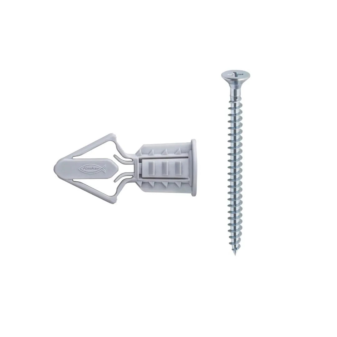 Bucha Drywall 4.5mm Nylon HDF 5 peças com Parafuso Fischer